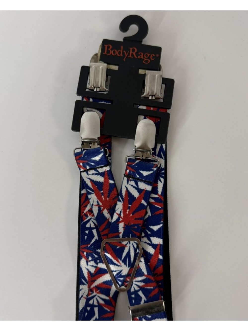 Body Rage USA Flag Weed Leaf Suspenders Red White Blue Cannabis Spencer’s